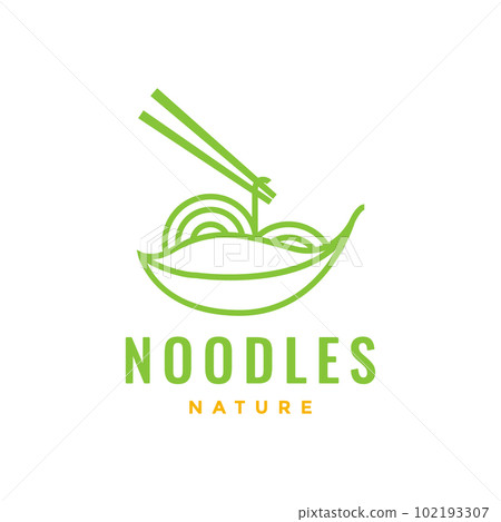 vegetarian noodle food leaves chopstick health green modern logo design vector vegetarian noodle food leaves chopstick health green modern logo design vector 102193307