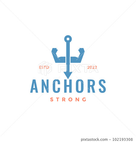 anchor sailing boat sailor hand strong logo design vector anchor sailing boat sailor hand strong logo design vector 102193308