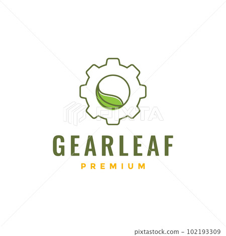nature outdoor leaves leaf service gear abstract logo design vector 102193309