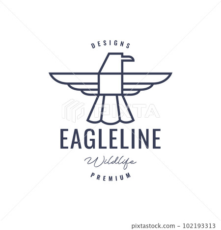 flying bird eagle wildlife beast hunting prey polygonal line minimal logo design vector flying bird eagle wildlife beast hunting prey polygonal line minimal logo design vector 102193313