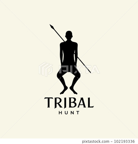 african culture people tribe ethnic hunting prey logo design vector 102193336