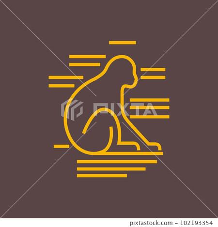 animal tree primate ape monkey alone sit sunset line minimal modern logo design design animal tree primate ape monkey alone sit sunset line minimal modern logo design design 102193354