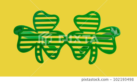 Clover-shaped eyeglasses, green leaf eyewear, eye glasses for Saint Patrick day holiday 102193498