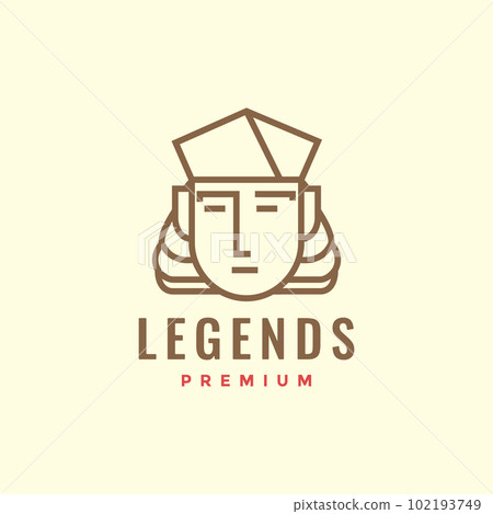 legend ancient people nobleman face mascot logo design vector 102193749