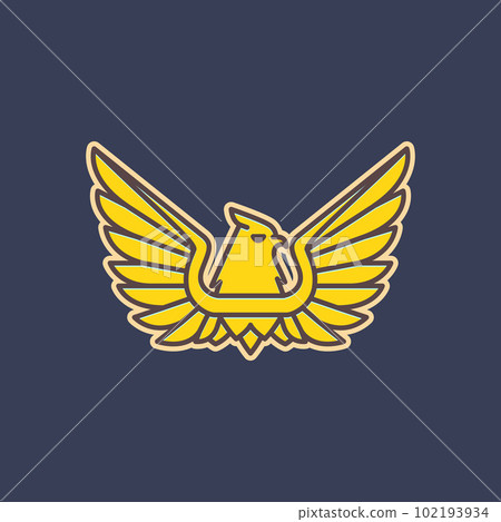 animal bird carnivore eagle wings modern flat sticker colorful logo design vector 102193934