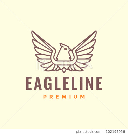 animal bird carnivore eagle wings modern line minimal logo design vector 102193936