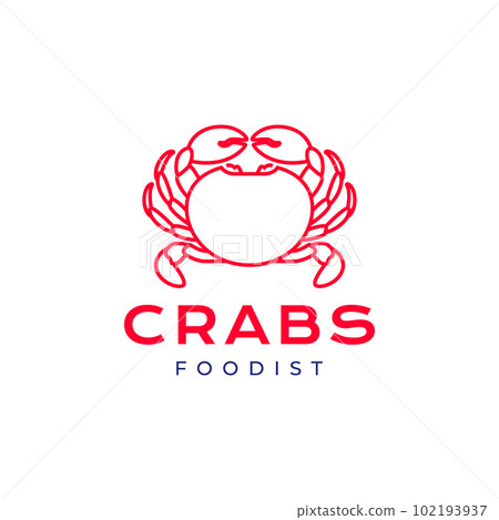 crabs seafood cooking fried crunch taste food line minimal modern logo design vector 102193937