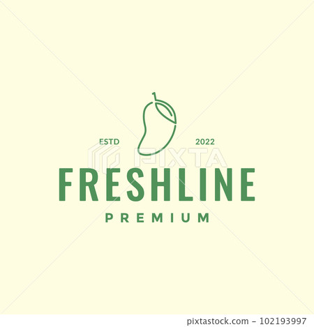 fruit fresh mango juice simple shape minimal line logo design vector fruit fresh mango juice simple shape minimal line logo design vector 102193997
