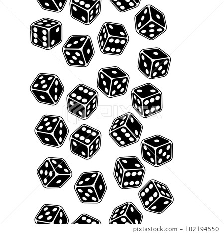 Pattern with playing dice. Game craps image. Casino and betting illustration. 102194550