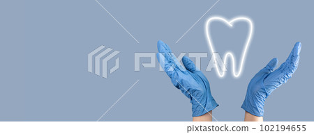 Tooth health care concept. Medical banner with copy space Tooth health care concept. Medical banner with copy space 102194655