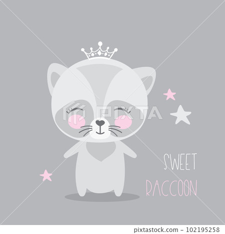 Cute raccoon,adorable wildlife,doodle poster, Cute raccoon,adorable wildlife,doodle poster, 102195258
