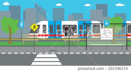 City street and road,modern train or subway 102196233