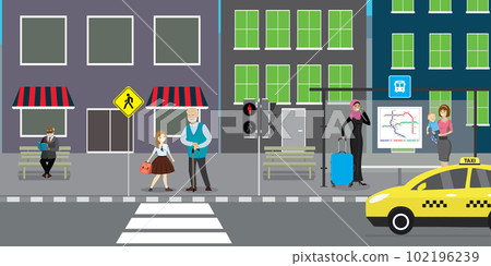 City street and road,public transport stop, City street and road,public transport stop, 102196239