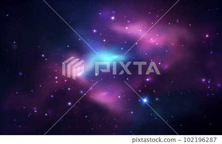 Space vector background with realistic nebula and shining stars. Magic colorful galaxy with stardust Space vector background with realistic nebula and shining stars. Magic colorful galaxy with stardust 102196287