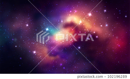Space vector background with realistic nebula and shining stars. Magic colorful galaxy with stardust 102196289