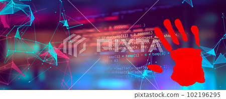Digital Binary Code on Dark Red Background. Data Breach Digital Binary Code on Dark Red Background. Data Breach 102196295