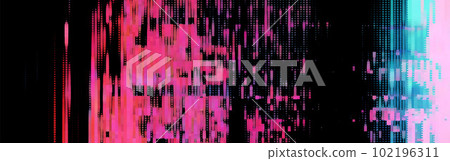 Trendy glitch pattern on dark background. Modern style vector. Abstract geometric elements 102196311
