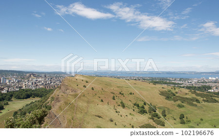A view from the top of Arthur's Seat in Edinburgh. You can see the sea (Firth of Forth) A view from the top of Arthur's Seat in Edinburgh. You can see the sea (Firth of Forth) 102196676