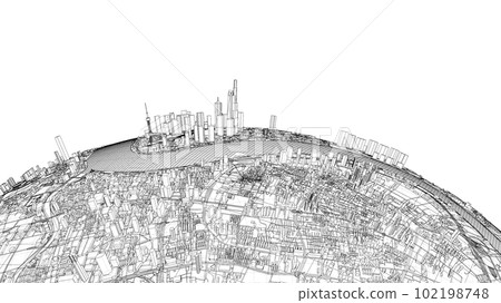 3d city sphere. Vector rendering of 3d 102198748