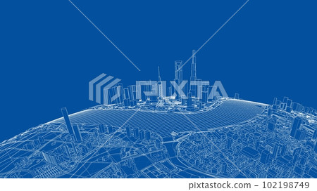 3d city sphere. Vector rendering of 3d 102198749