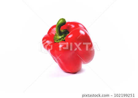sweet pepper, fresh natural red pepper on a white background 102199251