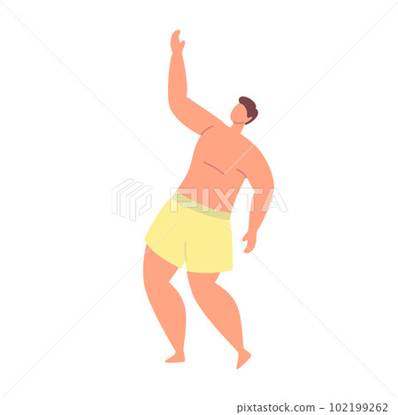 Cartoon Color Character Dancing Guy Party or Discotheque in Nightclub Concept Flat Design Style. Vector illustration 102199262
