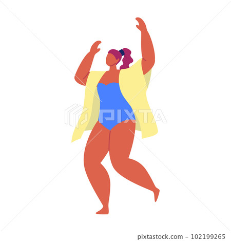 Cartoon Color Character Dancing Girl Party or Discotheque Concept Flat Design Style. Vector illustration of Dancer Cartoon Color Character Dancing Girl Party or Discotheque Concept Flat Design Style. Vector illustration of Dancer 102199265