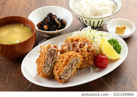 肉排套餐高角度 肉排套餐高角度 102199866