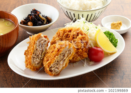 餐桌上的肉糜炸肉排套餐 餐桌上的肉糜炸肉排套餐 102199869