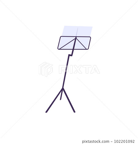 Music stand with paper page flat style, vector illustration 102201092