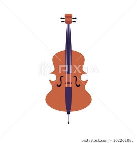 Cello or violoncello musical instrument icon flat vector illustration isolated. Cello or violoncello musical instrument icon flat vector illustration isolated. 102201093