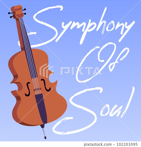 Banner of cello lessons or symphonic music concert flat vector illustration. Banner of cello lessons or symphonic music concert flat vector illustration. 102201095