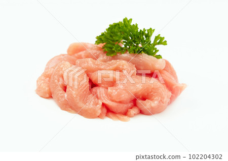 Ogranic food and healthy eating.Frozen chicken fillet.Fresh frozen pieces of turkey meat on a white background.Raw chicken.Chicken Skewers breast fillet meat Ogranic food and healthy eating.Frozen chicken fillet.Fresh frozen pieces of turkey meat on a white background.Raw chicken.Chicken Skewers breast fillet meat 102204302