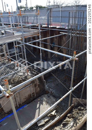 Building foundation construction site under construction Building foundation construction site under construction 102205246