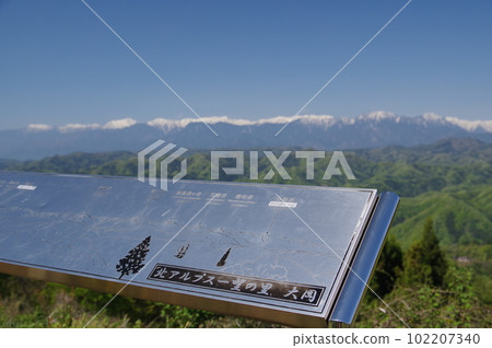 Shinshu Nagano View of the Northern Alps from Ooka Alps Observation Park (spring) Shinshu Nagano View of the Northern Alps from Ooka Alps Observation Park (spring) 102207340