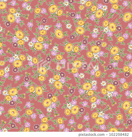 可愛的自由風格矢量素材花卉圖案 102208482