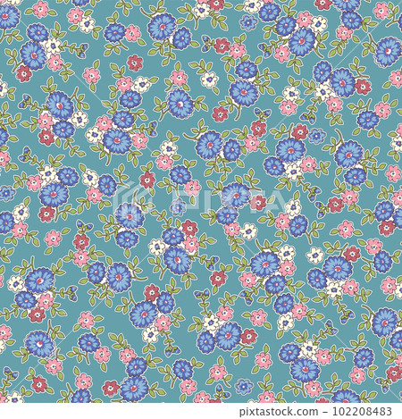 可愛的自由風格矢量素材花卉圖案 102208483