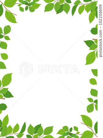 Green leaf design frame background material 102208609