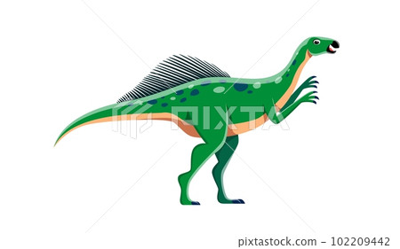 Cartoon dinosaur character, Wannanosaurus of Jurassic kids dino toys, vector funny reptile. Extinct dinosaur or Wannanosaurus genus species, prehistoric lizard or reptile monster for kids paleontology 102209442