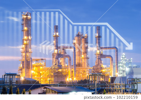 Oil gas refinery or petrochemical plant with concept of business. 102210159