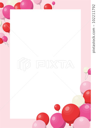粉紅色的氣球設計框架背景材料 102211792