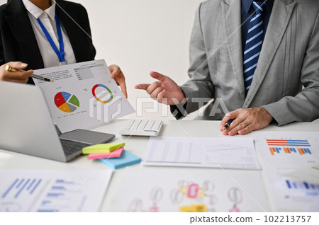 Close-up image of a formal business meeting with businesspeople 102213757