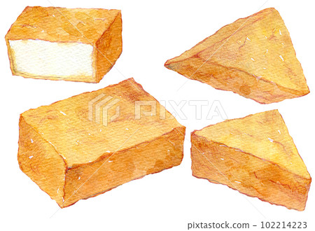 油炸豆腐成分水彩插圖 102214223