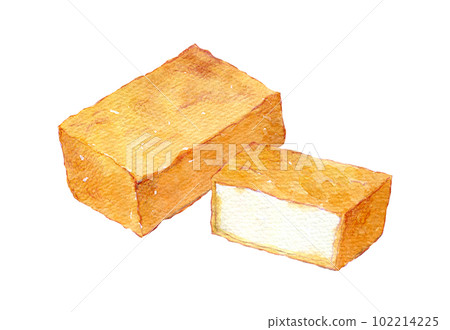 油炸豆腐成分水彩插圖 102214225