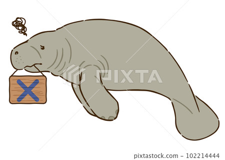 manatee with cross mark 102214444