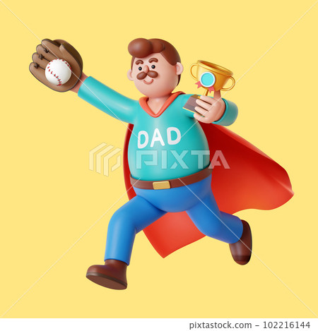 3D cute father character element-插圖素材 [102216144] - PIXTA圖庫