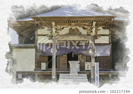 德島縣鳴門市藥師堂極樂寺四國88號水彩畫 德島縣鳴門市藥師堂極樂寺四國88號水彩畫 102217194