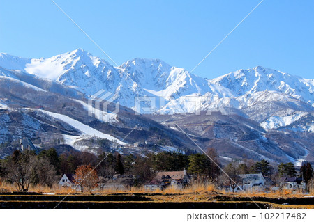 三月從白馬村出發的北阿爾卑斯 美麗的北阿爾卑斯 白雪皚皚的北阿爾卑斯 102217482