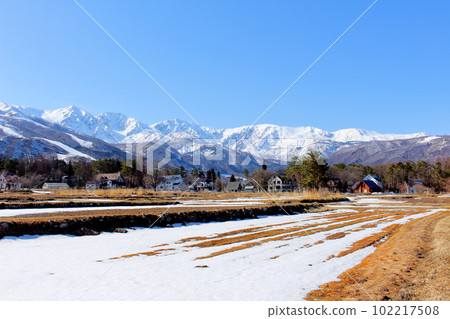 三月從白馬村出發的北阿爾卑斯 美麗的北阿爾卑斯 白雪皚皚的北阿爾卑斯 102217508