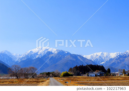 三月從信濃大町出發的北阿爾卑斯 美麗的北阿爾卑斯 白雪皚皚的北阿爾卑斯 102217963